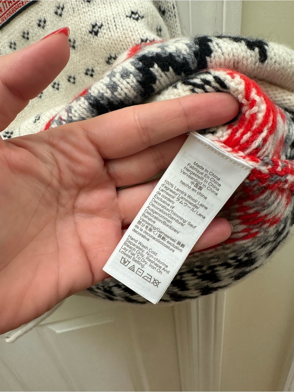J Crew U.S. Ski & Snowboard Fair Isle Rollneck sweater vintage wool white red - Picture 9 of 11